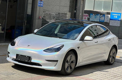 Gloss Holographic Metallic White - Milliotone car wrap vinyl film